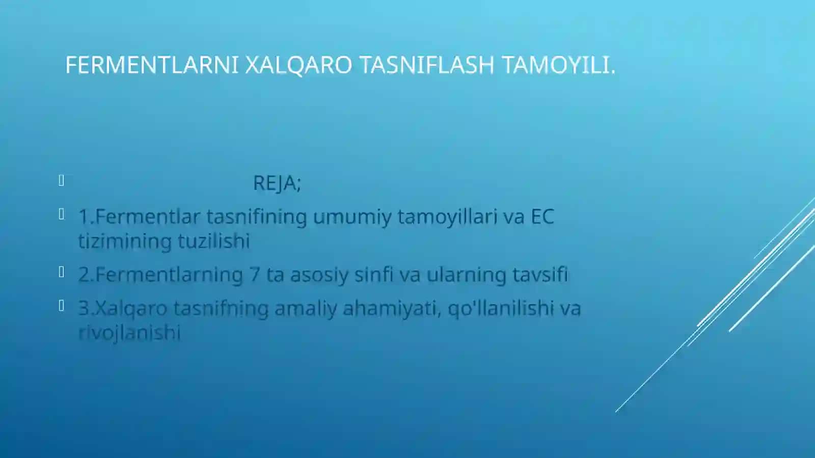 FERMENTLARNI XALQARO TASNIFLASH TAMOYILI 2