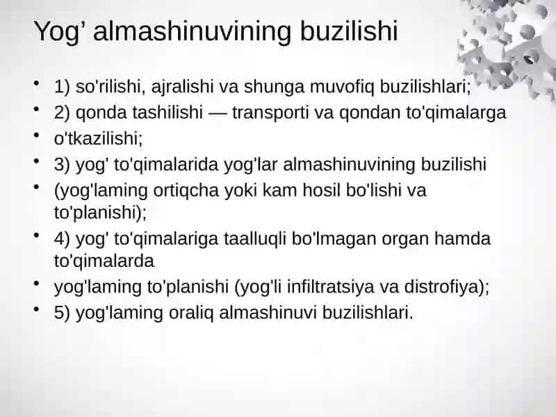 Yog’lar almashinuvi buzilishi 2