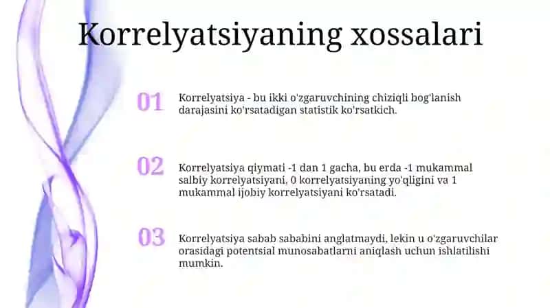 Korrelatsiya Nazariyasi Elementlari 2