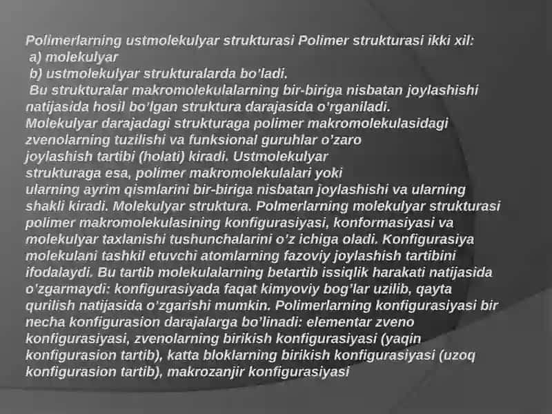 Polimerlarning kristallanishi 2