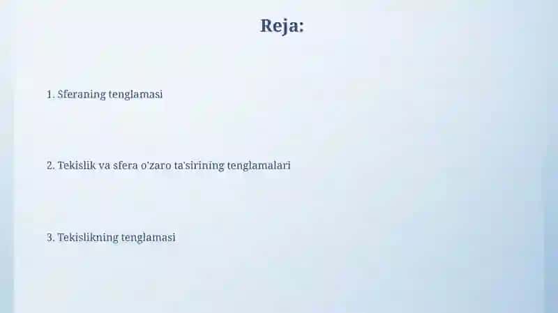 Aylana va sfera tenglamalari 2