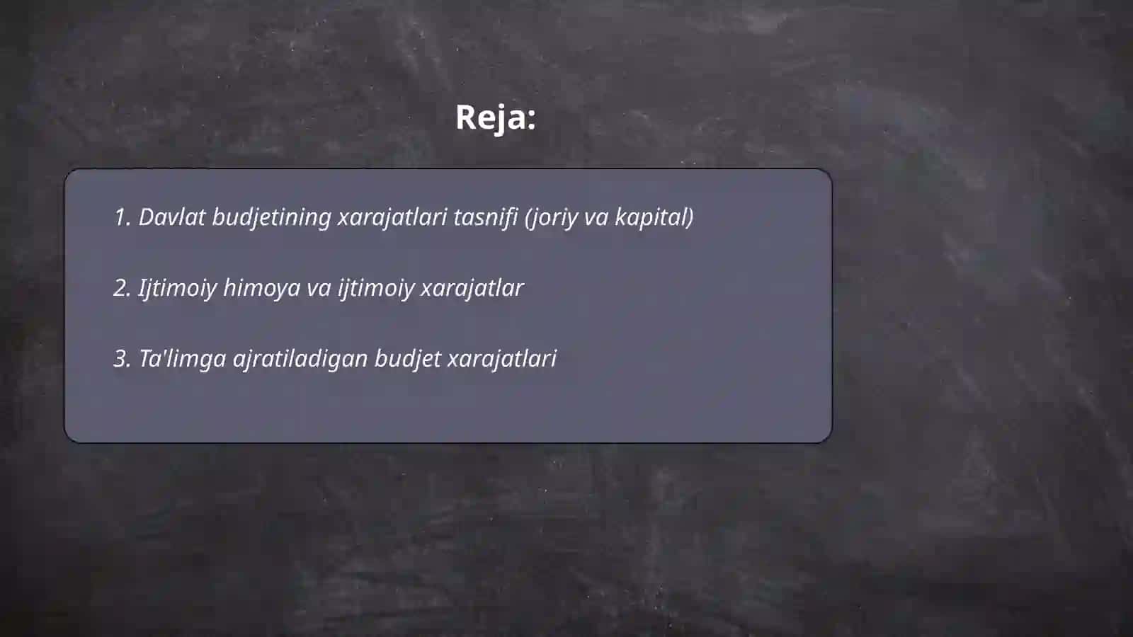 Davlat budjetining xarajatlari 2