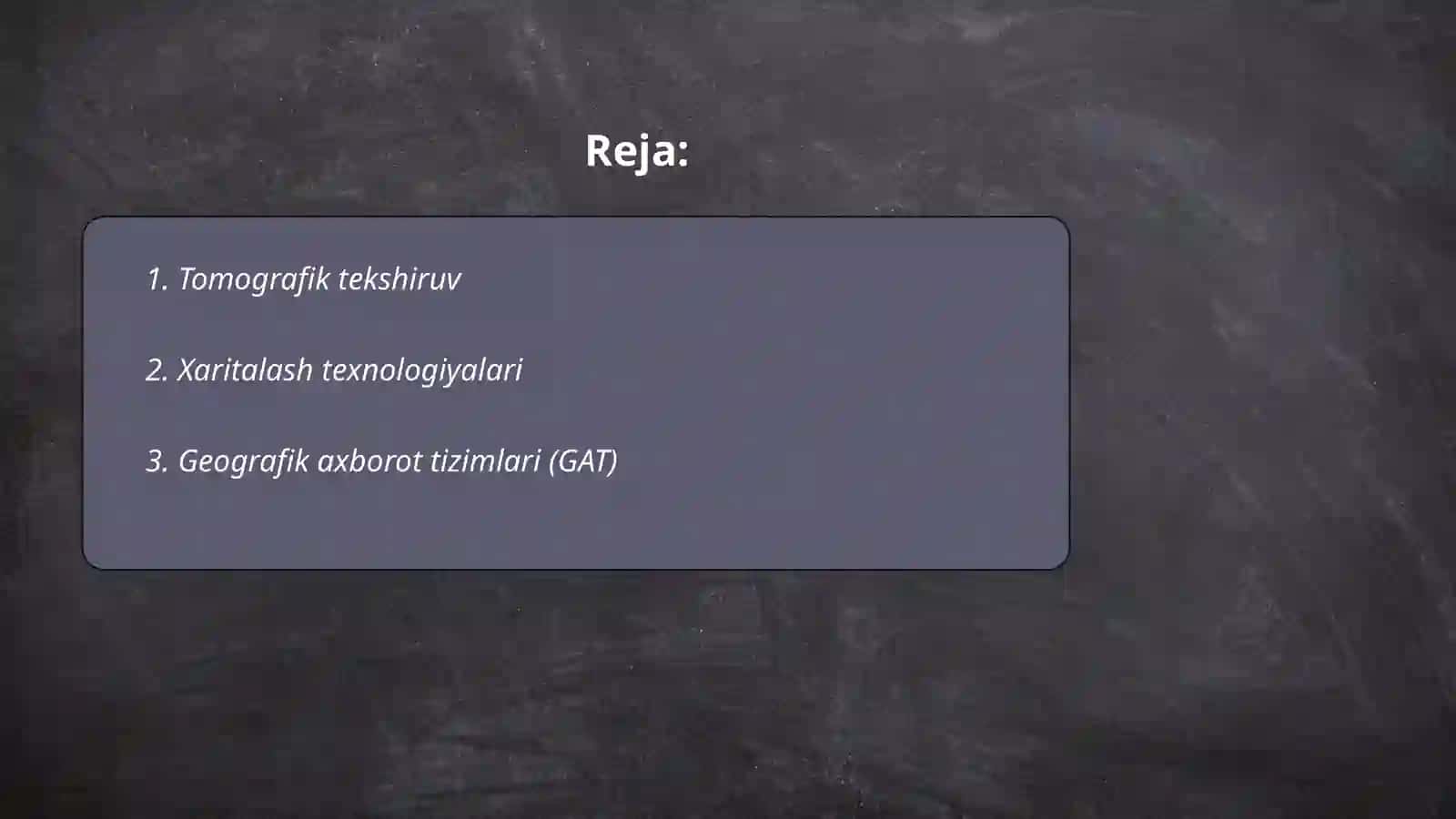 Tomografik plan va xaritalar 2
