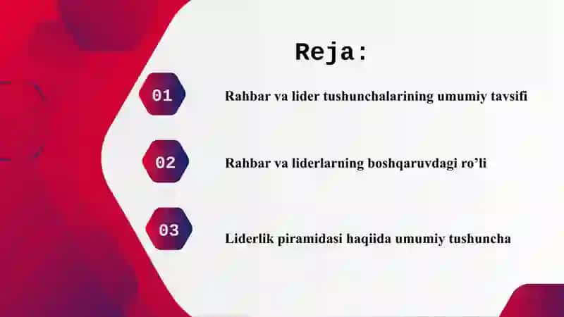 Rahbar va liderlar tushunchasi 2
