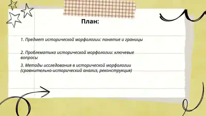 Предмет и праблематика исторический морфологии. Раздел Морфология 2