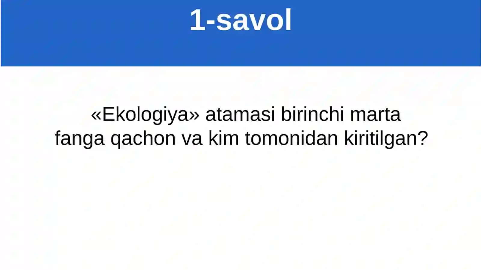 Ekologiya savollari 2