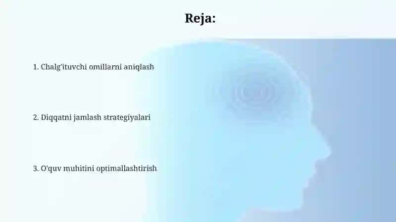 O’qish jarayonida chalg'ituvchi omillarni kamaytirish 2