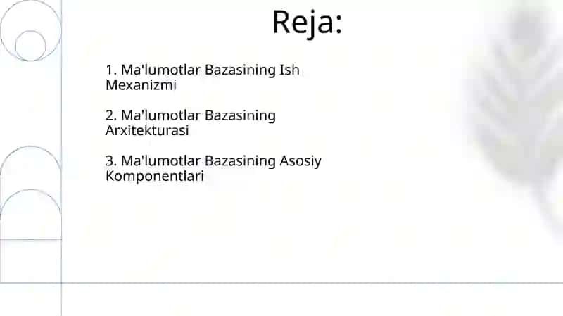 Ma'lumotlar Bazasining Asosiy Komponentlari 2