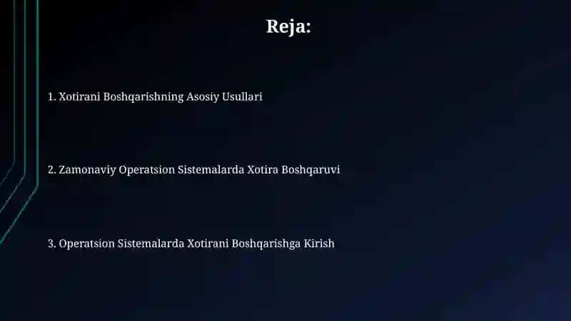 Operatsion tizimlarda xotira bilan ishlash 2
