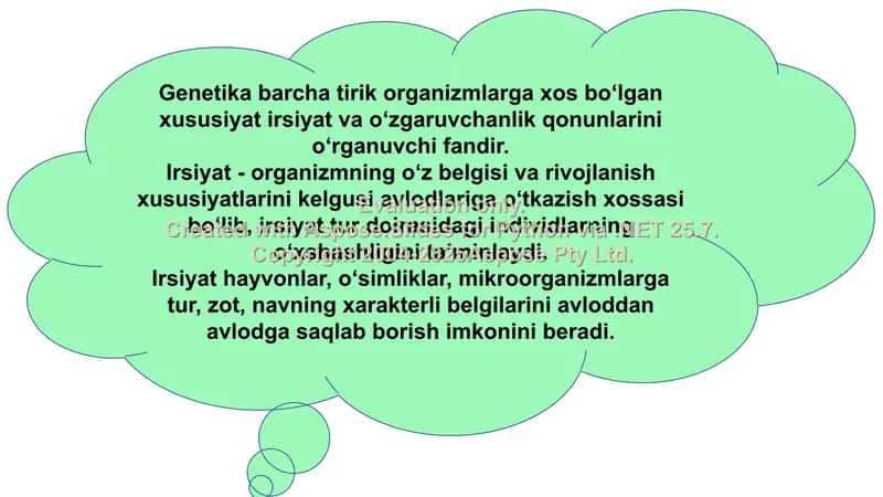 Genetika va G. Mendelning irsiyat qonunlari 2