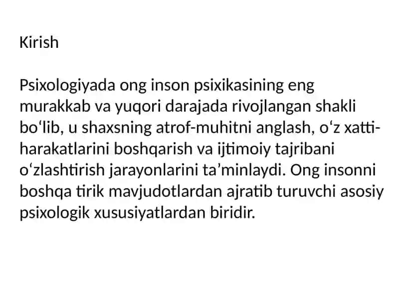 Ongning psixologik tavsifi 2