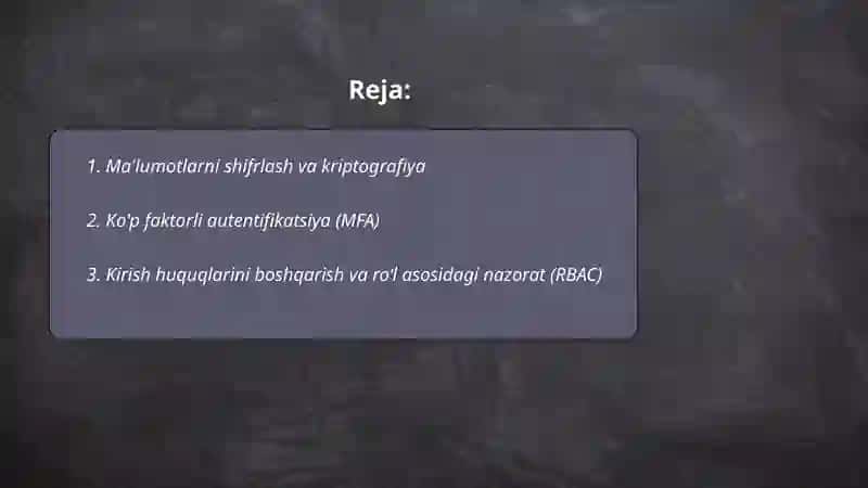 Axborot havfsizligini taʼminlash usullari 2