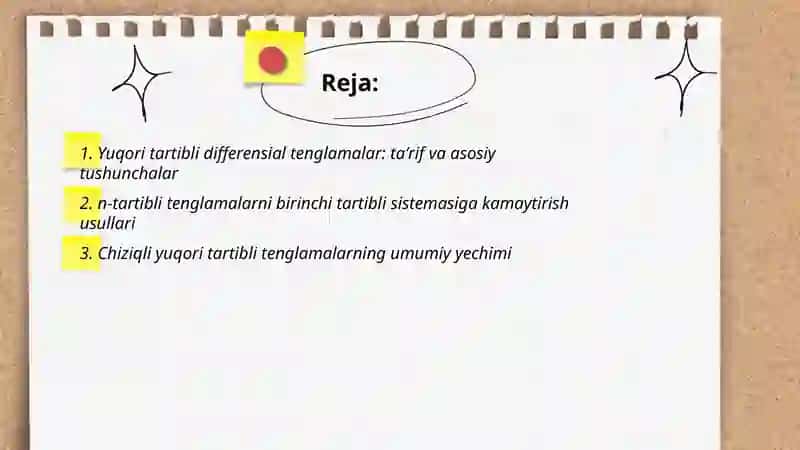 Yuqori tartibli differensial tenglamalar 2