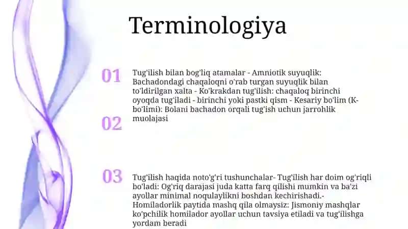 Tug'ilish bilan bog'liq atamalar 2