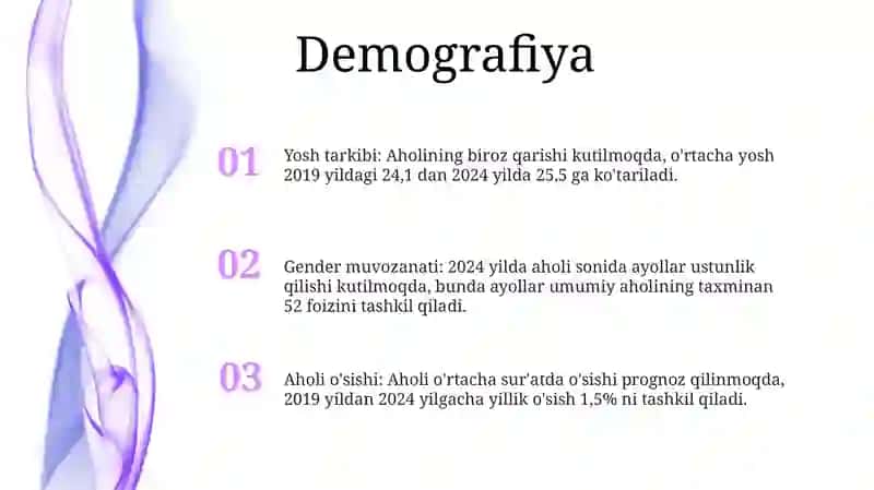 Nukus Shahrining 2019 Yildan 2024 Yilgacha Statistik Malumotlari 2