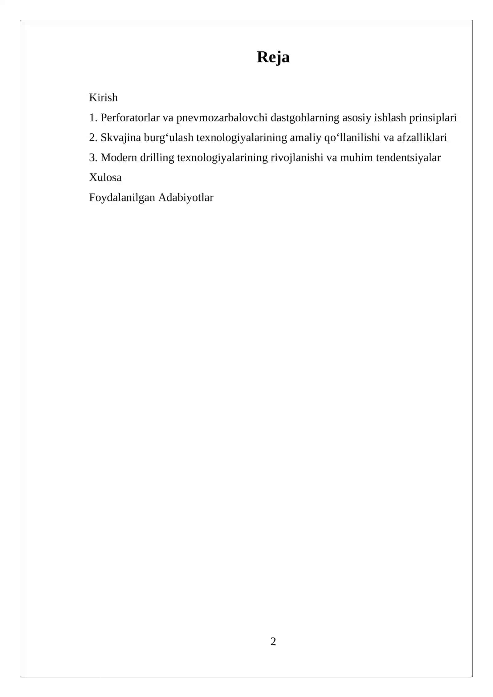 MUSTAQIL ISH YER OSTI BURGʻULASH DASTGOHLARI PERFORATORI BILAN PNEVMOZARBALOVCHI DASTGOH BILAN SKVAJINA BURGʻULASH 2