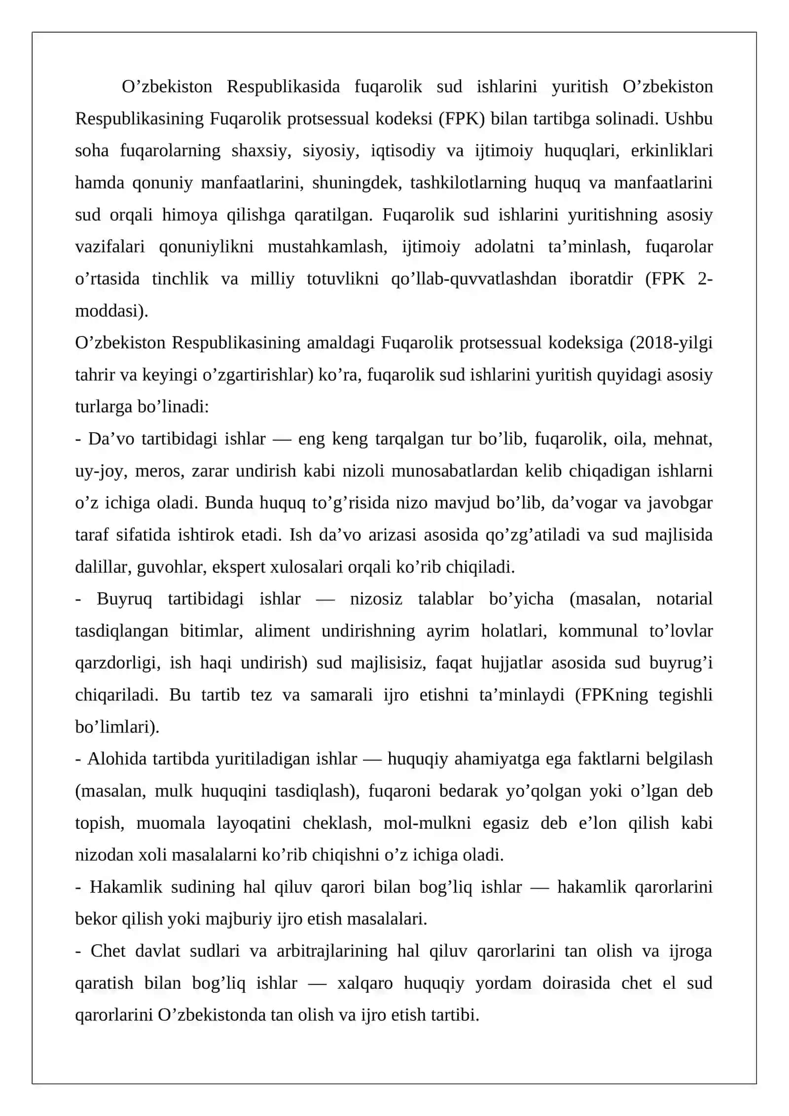 Fuqarolik sud ishlarini yuritish prinsiplari 2