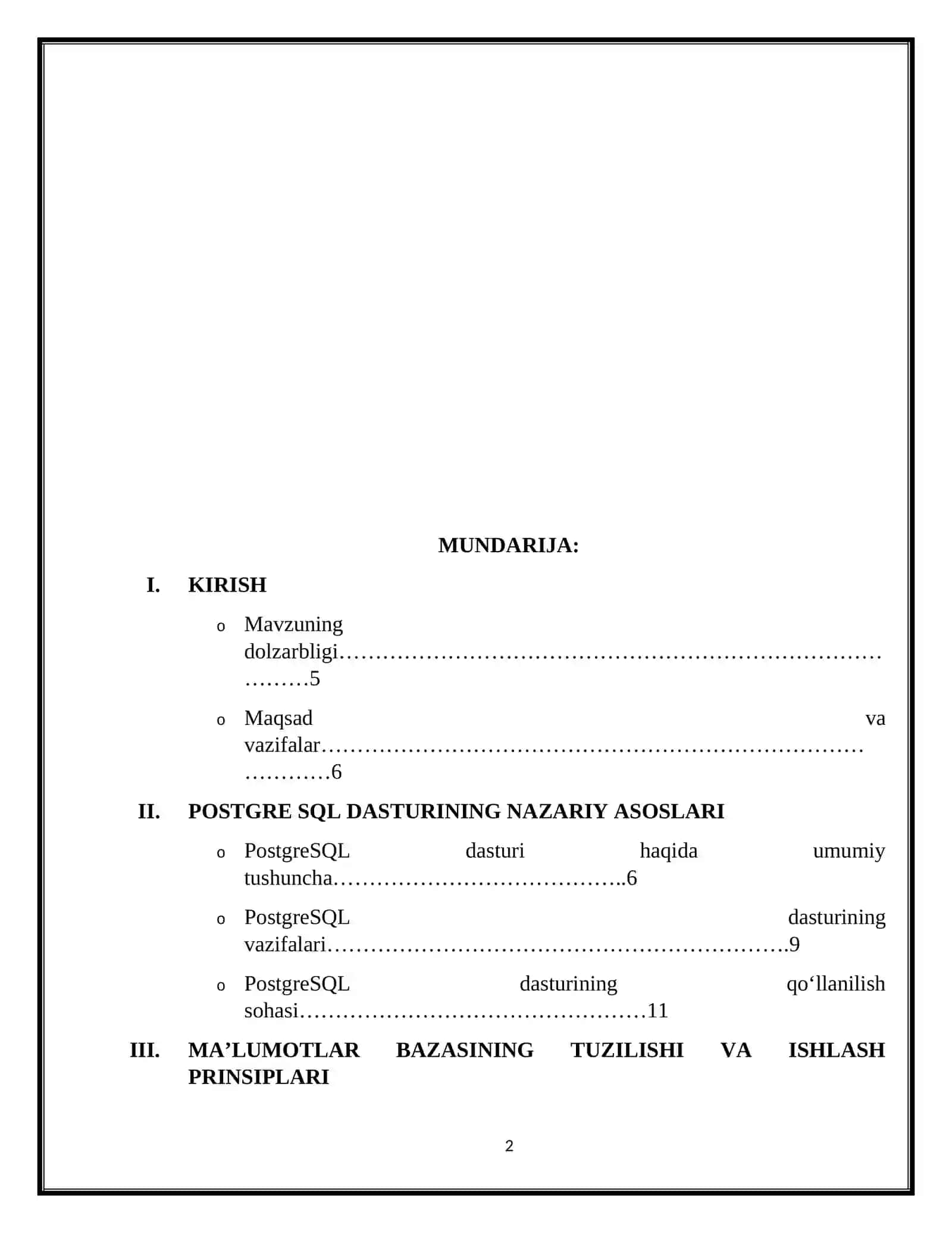 malumotlar bazasi mustaqil ish 2