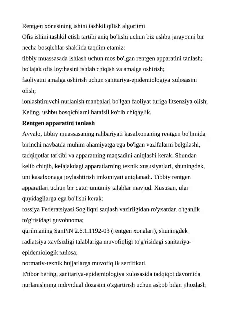 Rentgen xonasi 2