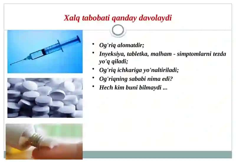 Xalqtabobatida davolash usullari 2