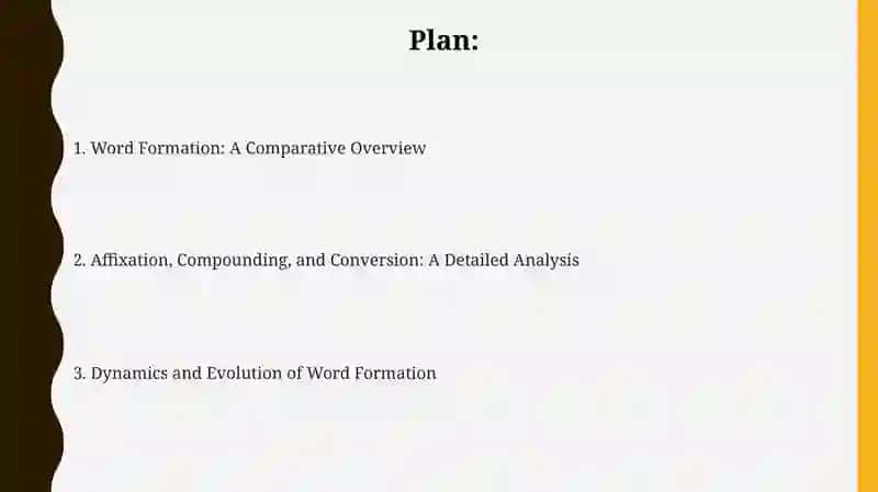 Word Formation: A Comparative Overview 2
