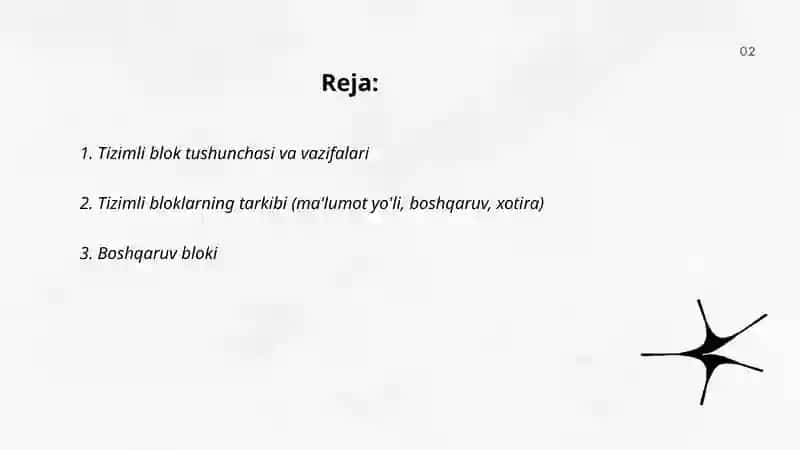Tizimli blok 2