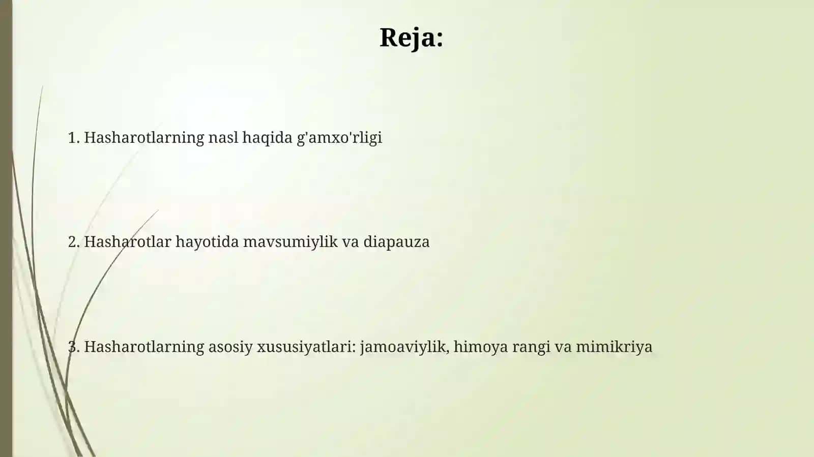 Hasharotlar sinfi vakillarining etologik xususiyatlarini aniqlash 2