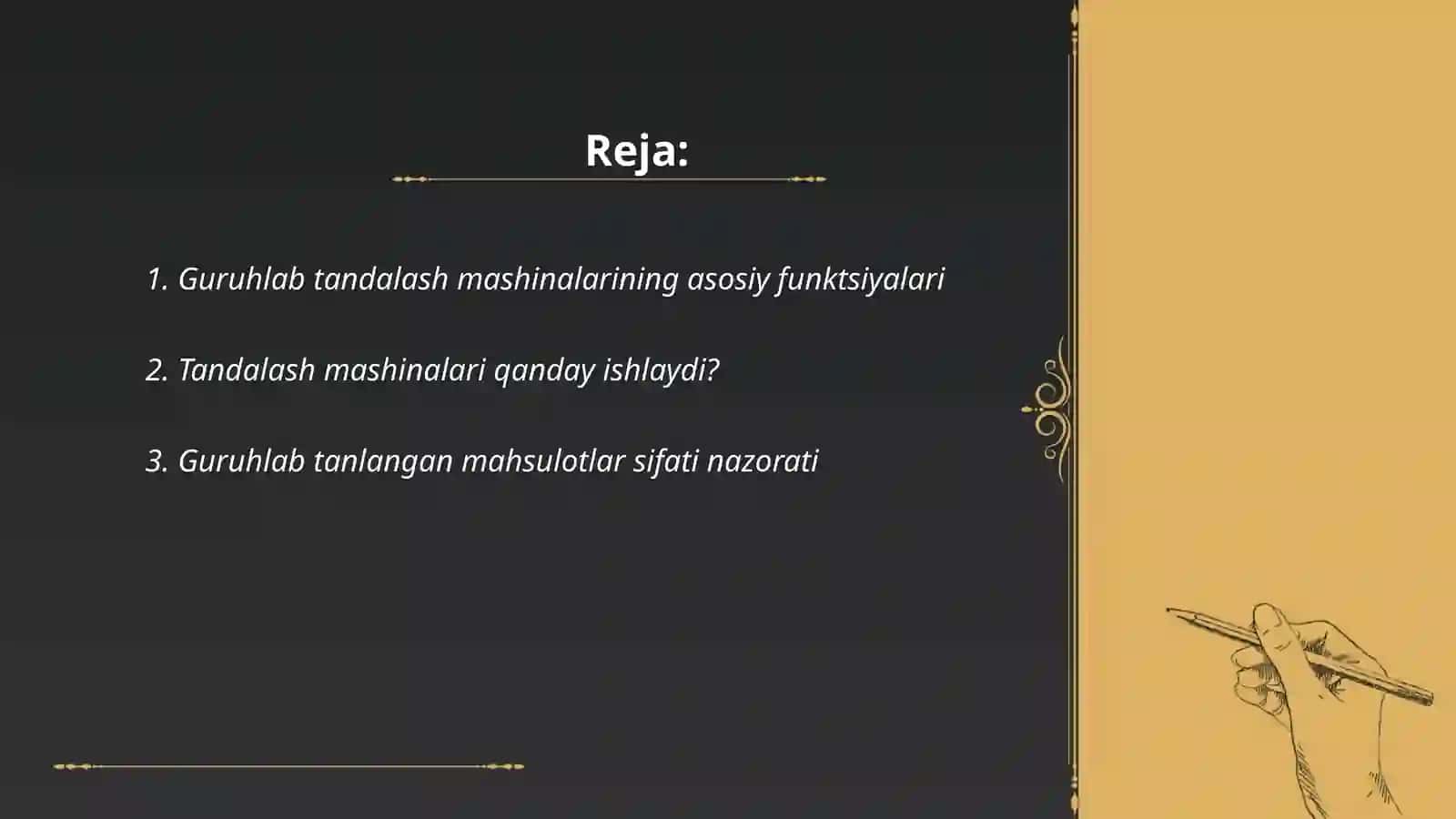 Guruhlab tandalash mashinalari nazorati 2