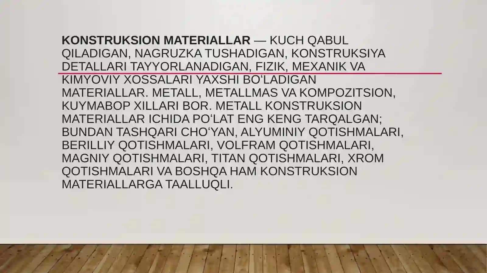 KONSTRUKSION MATERIALLAR TURLARI 2