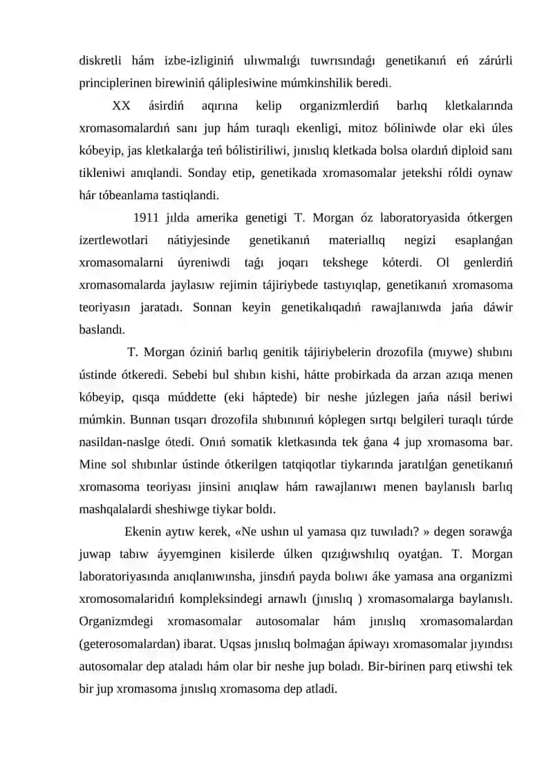 Genetikanıń xromosoma teoriyası 2