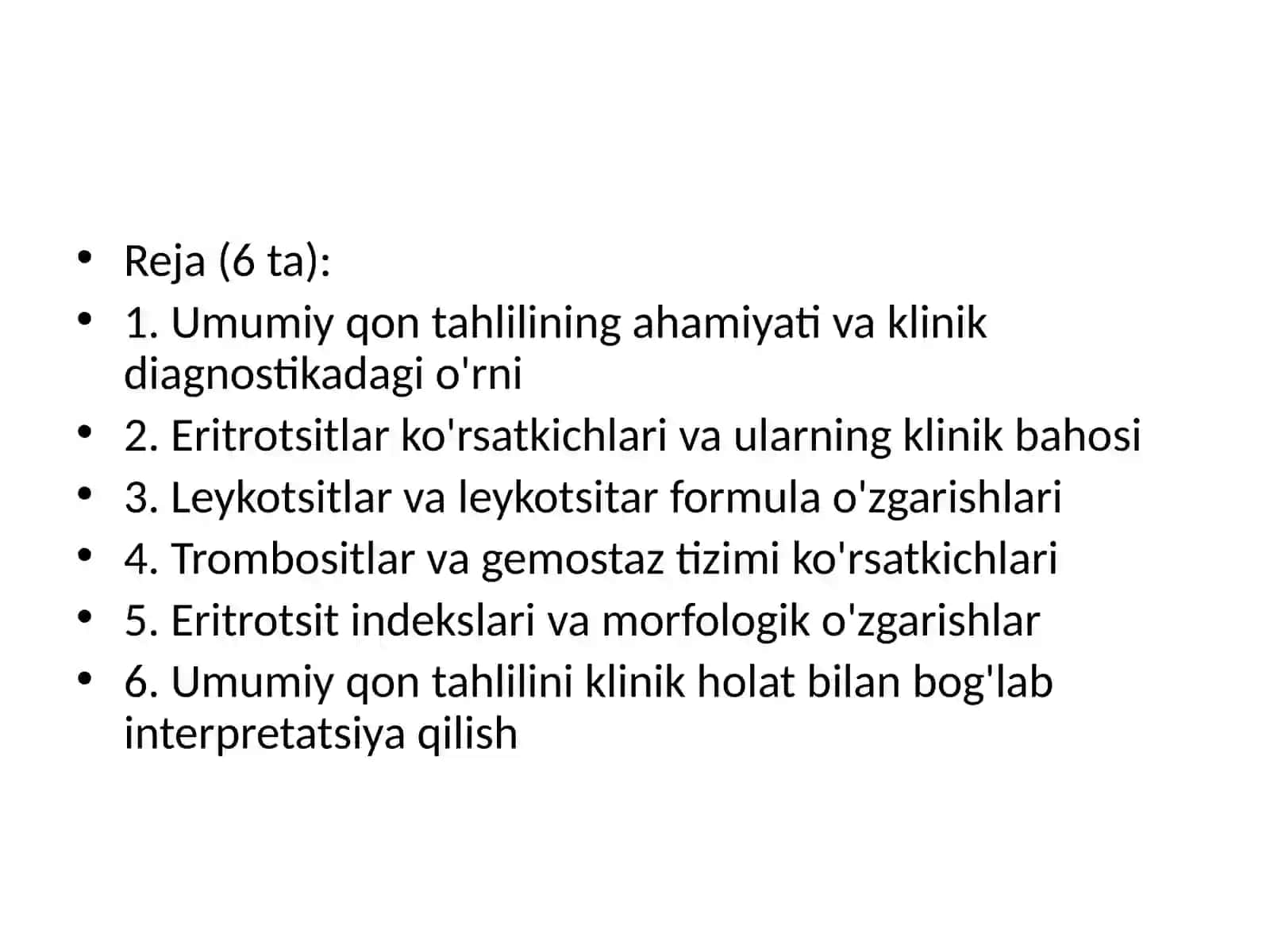 Umumiy qon tahlili propedevtikasi 2