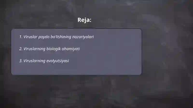 Viruslarning kelib chiqishi va ularning ahamiyatini 2
