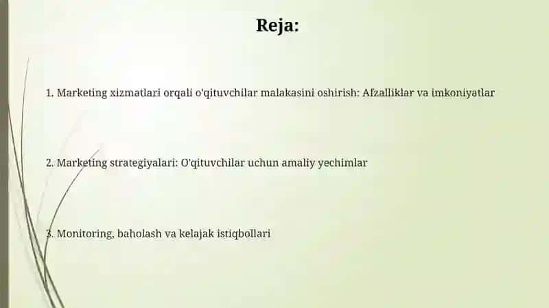 Marketing xizmati orqali pedagoglar malakasini oshirish 2