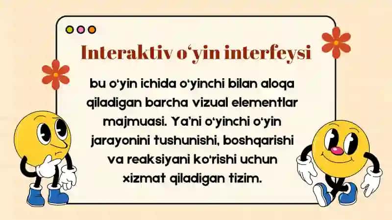 Interaktiv o‘yin interfeyslari 2