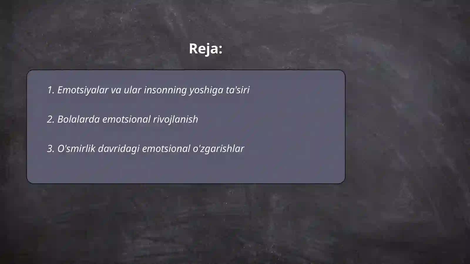 Emotsiyalar va insonning xronologik yoshi 2