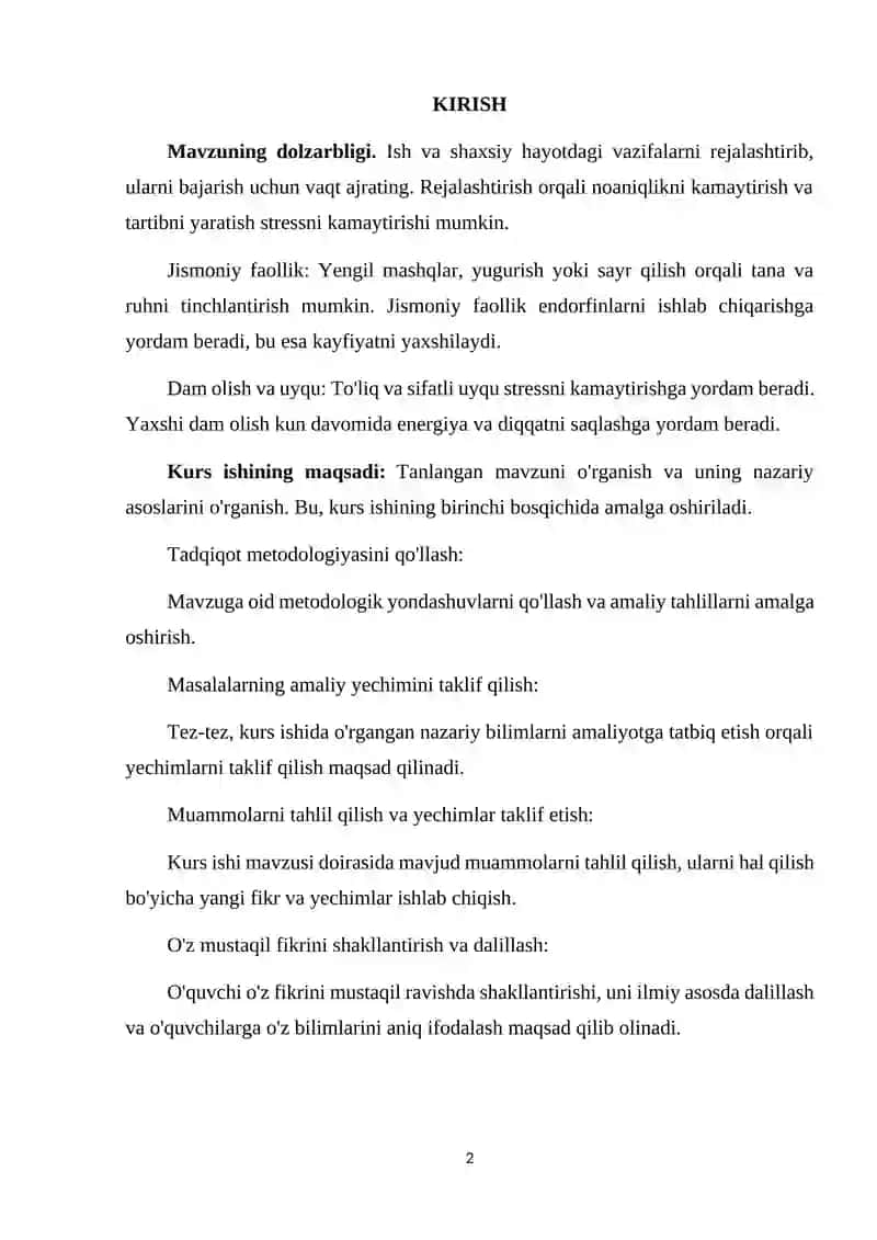 STRESS PROFILAKTIKASI VA UNI BARTARAF ETISH YO'LLARI 2