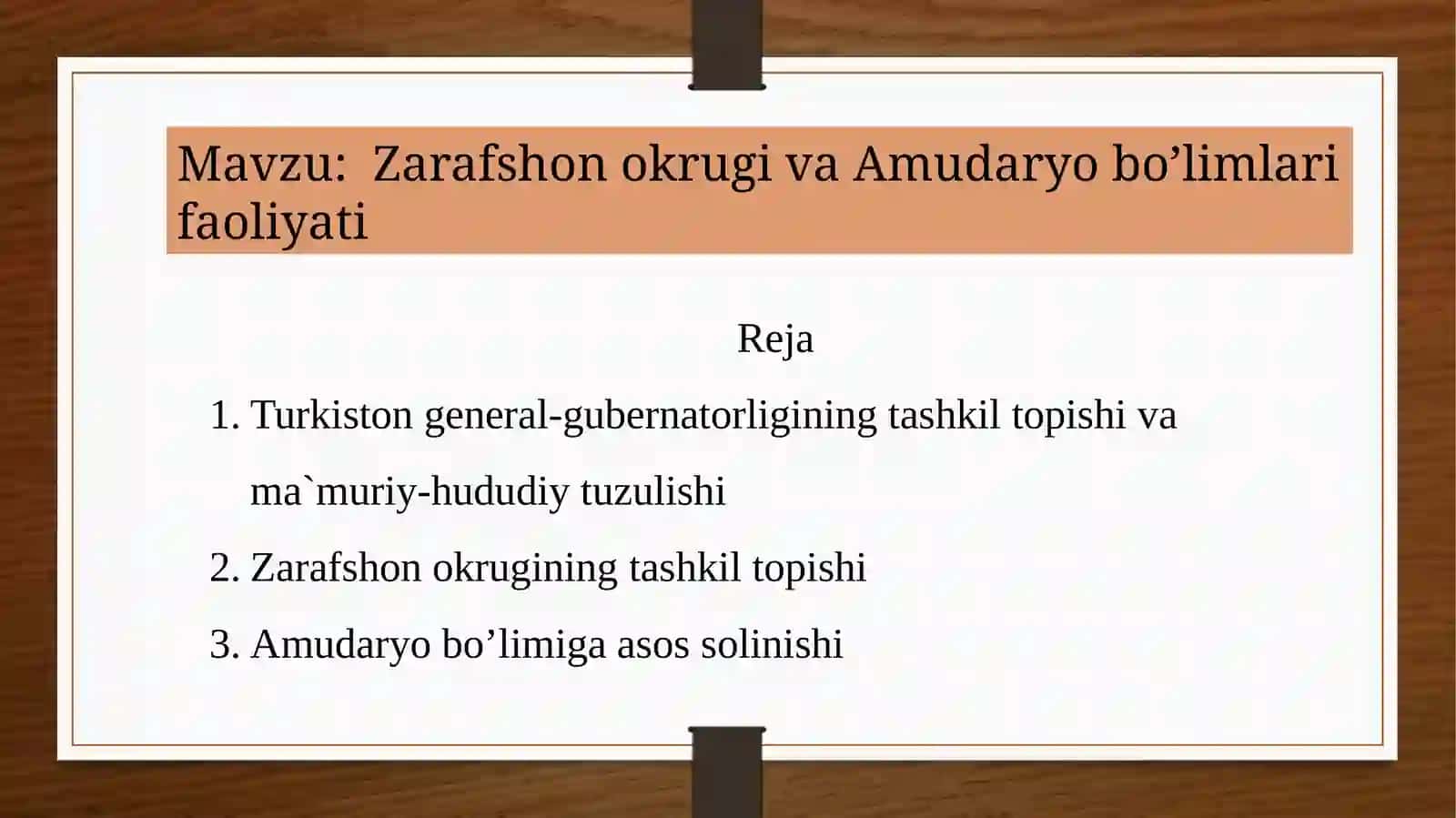 Zarafshon okrugi va Amudaryo bo'limlari faoliyati 2
