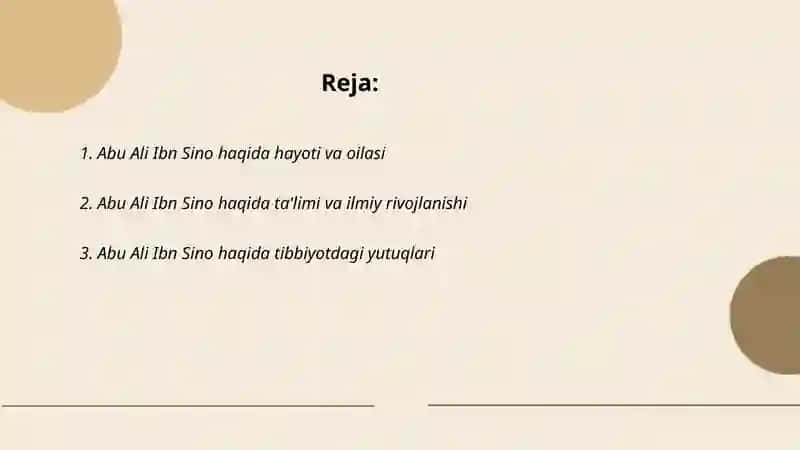 Abu Ali Ibn Sino haqida malumotlar 2