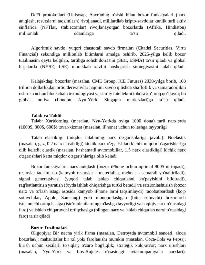 Bozor va uning vazifalari 2