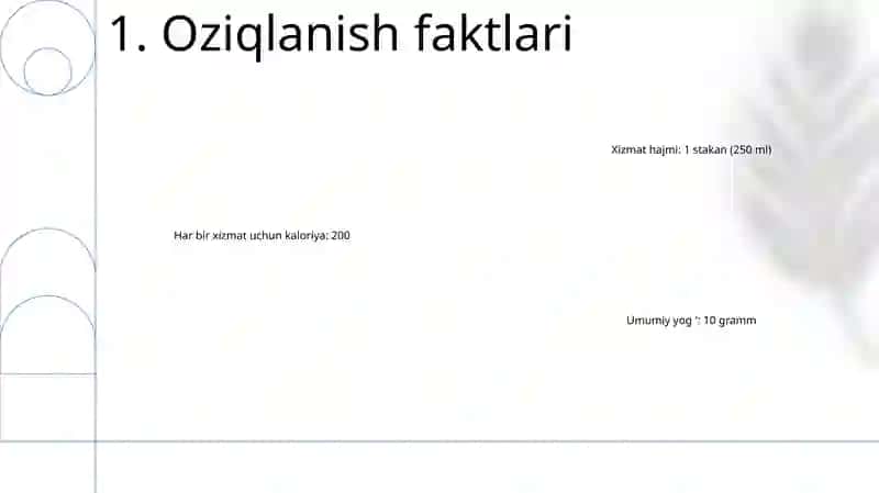 Oziqlanish faktlari 2