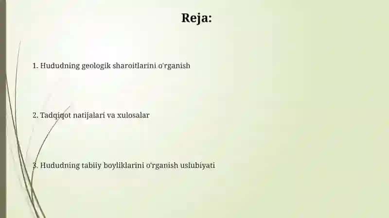 Geologik Sharoitlar va Boyliklar 2