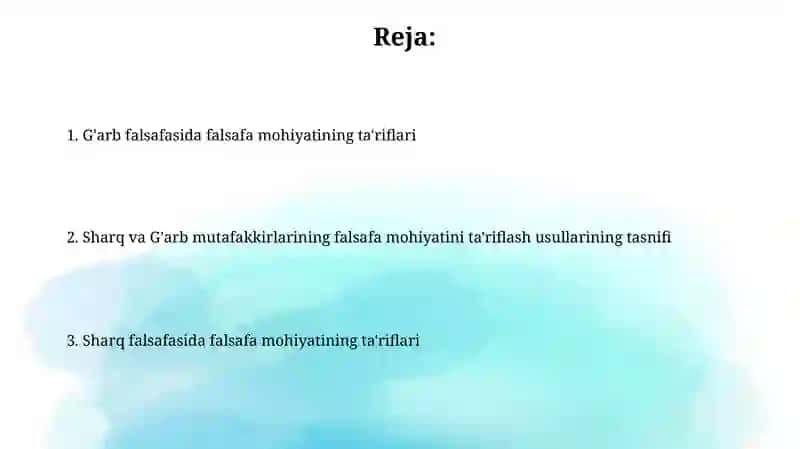 Sharq va G'arb falsafasining mohiyati 2