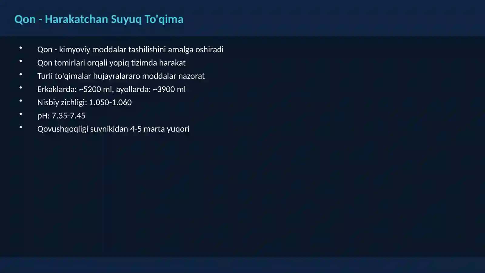 Qon Tarkibi Biokimyosi 2