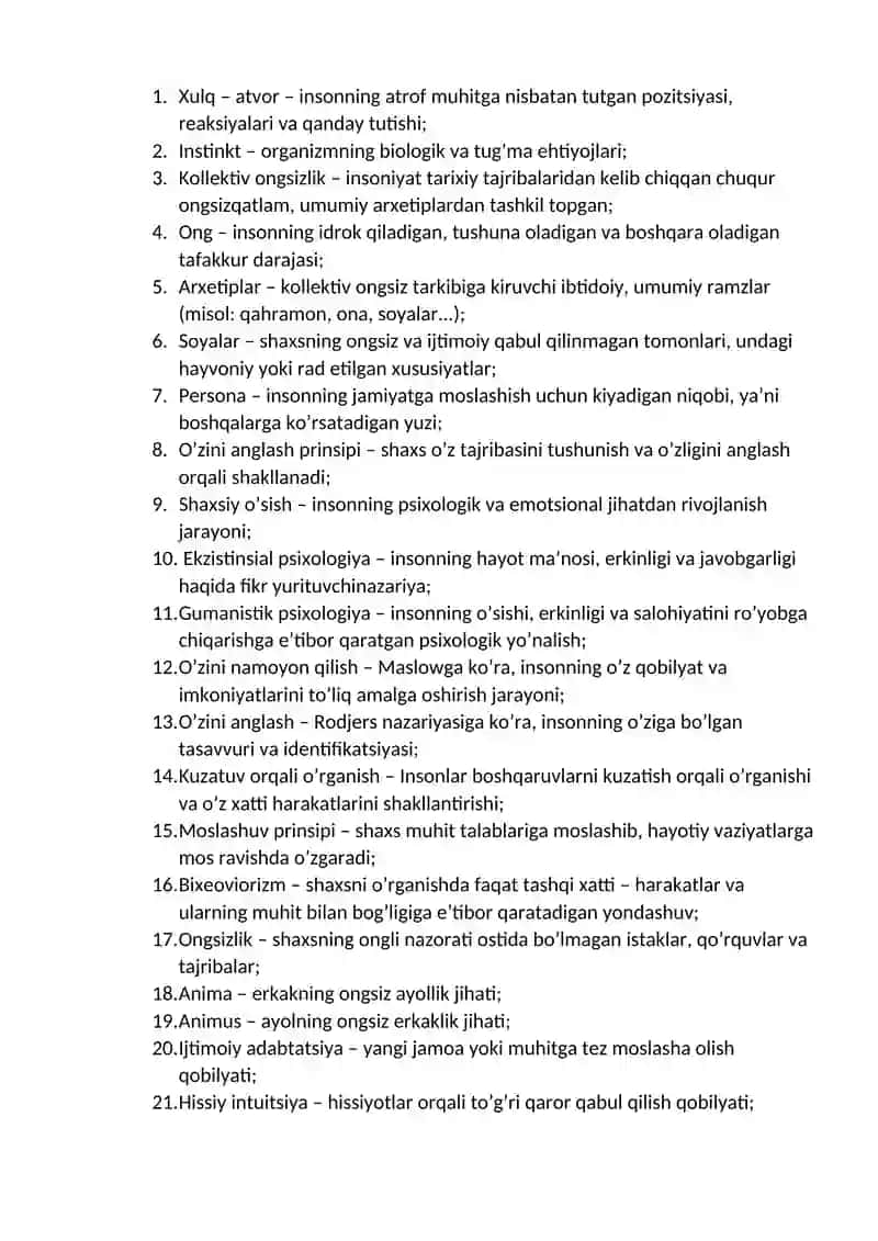 SHAXS PSIXOLOGIYASIGA DOIR GLOSSARIY 2