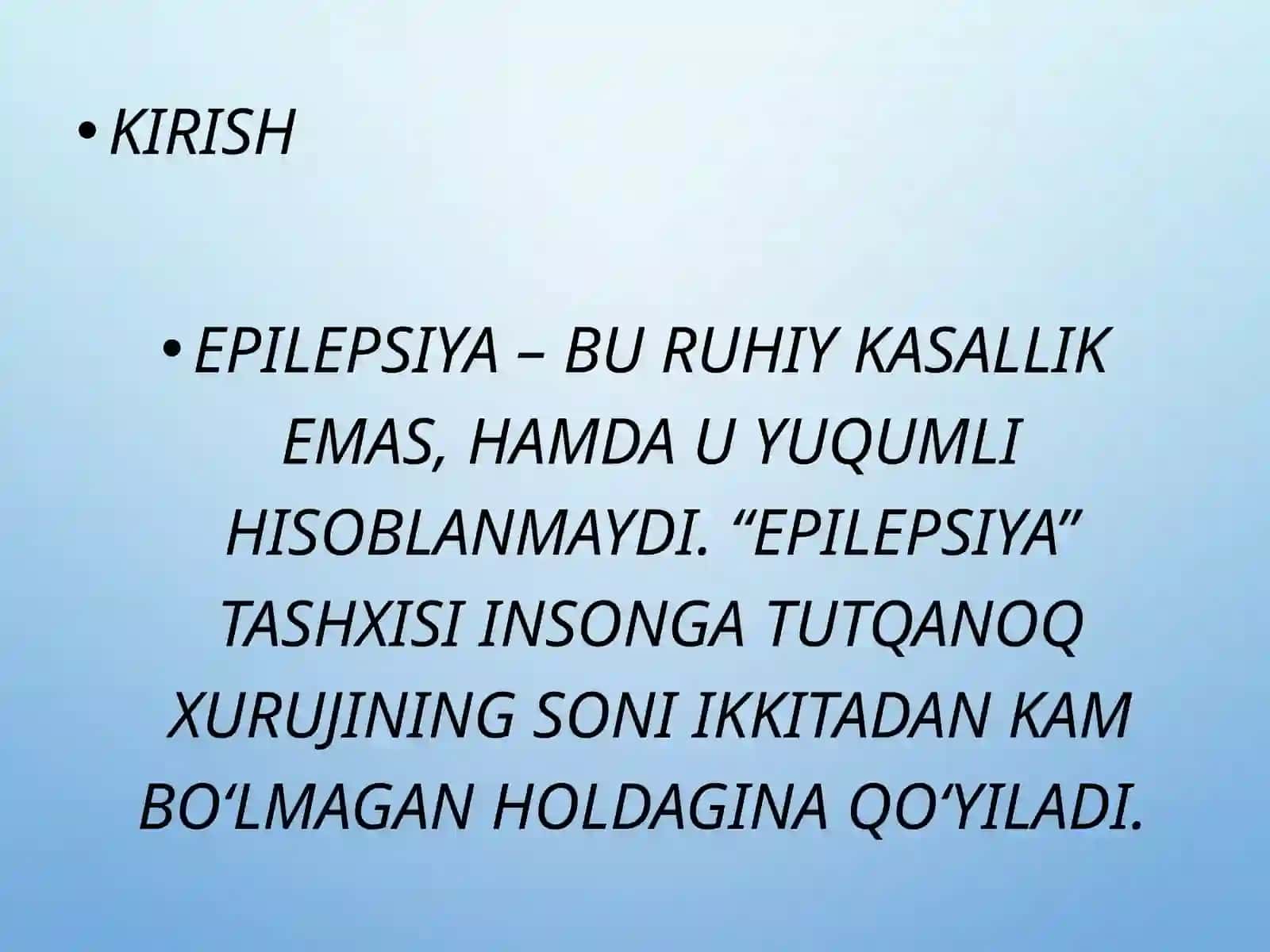 Epilepsiya kasaligining kelib chiqish sabablari va asoratlari 2