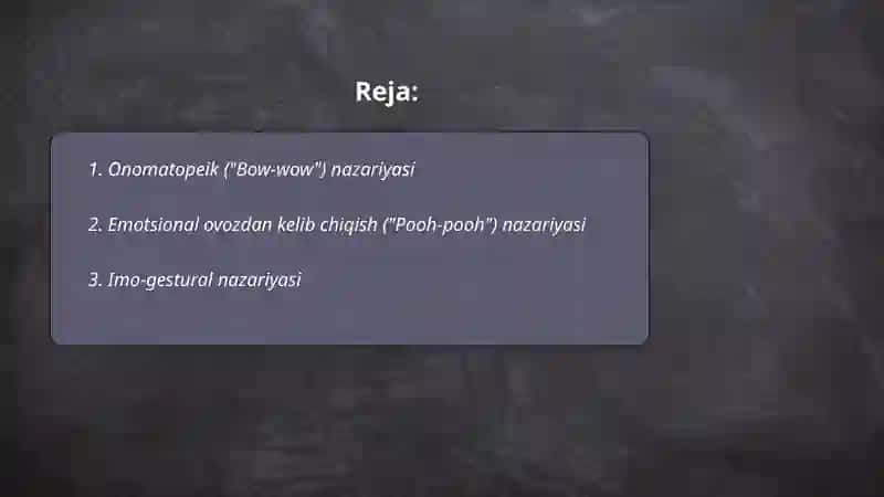 Onomatopeik ("Bow-wow") nazariyasi 2