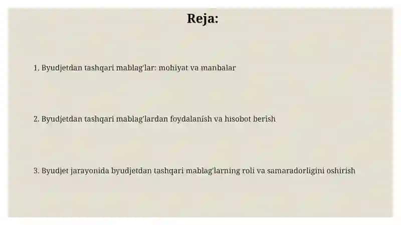 Byudjettashkilotlarinibuyjedtantashqarijamgarmalari 2
