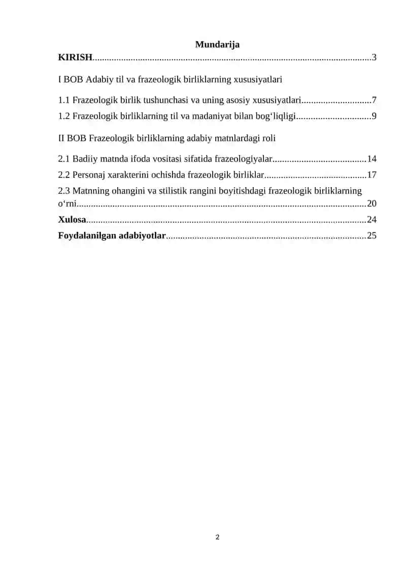 Frazeologik birliklarning adabiy tildagi o'rni va xususiyatlari 2