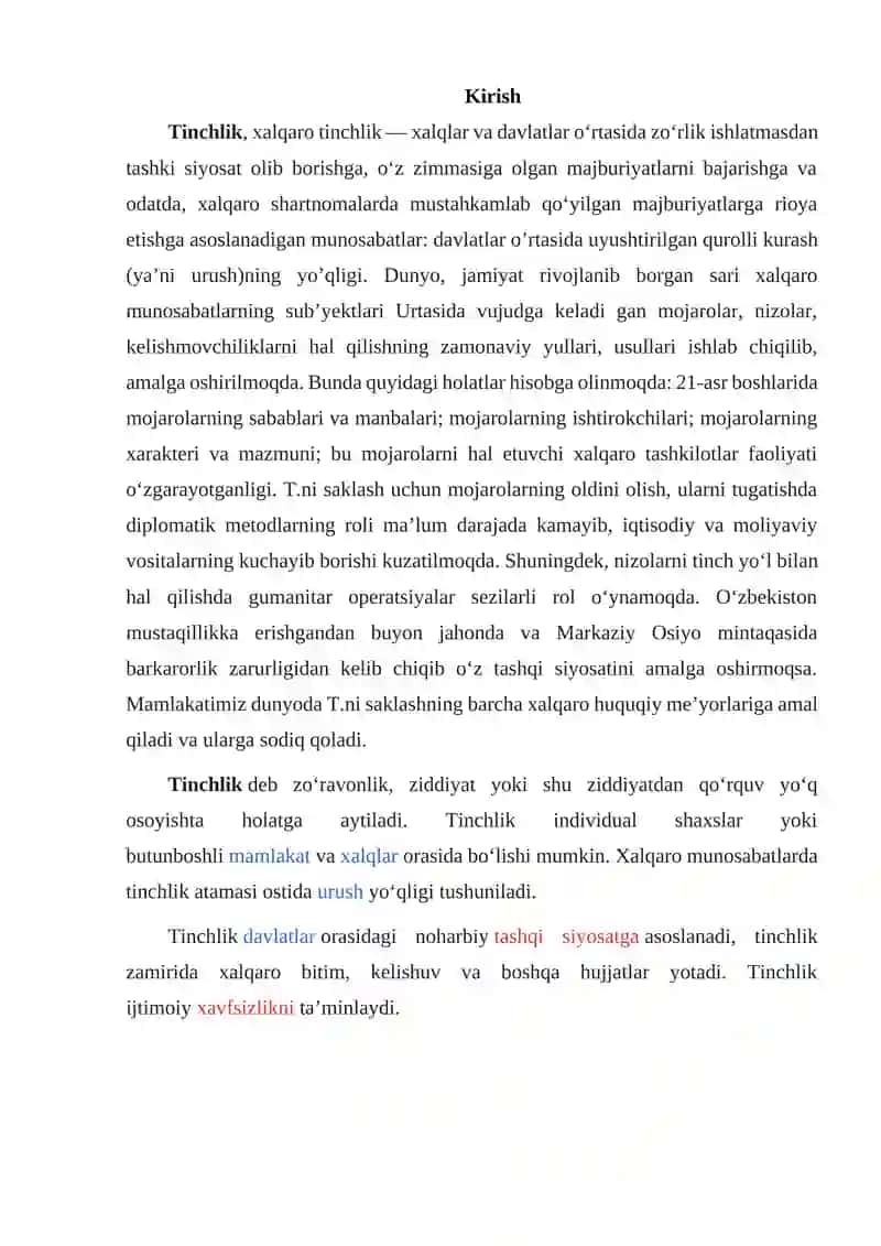 Tinchlik, hamkorlik va barqarorlik yo'llari 2