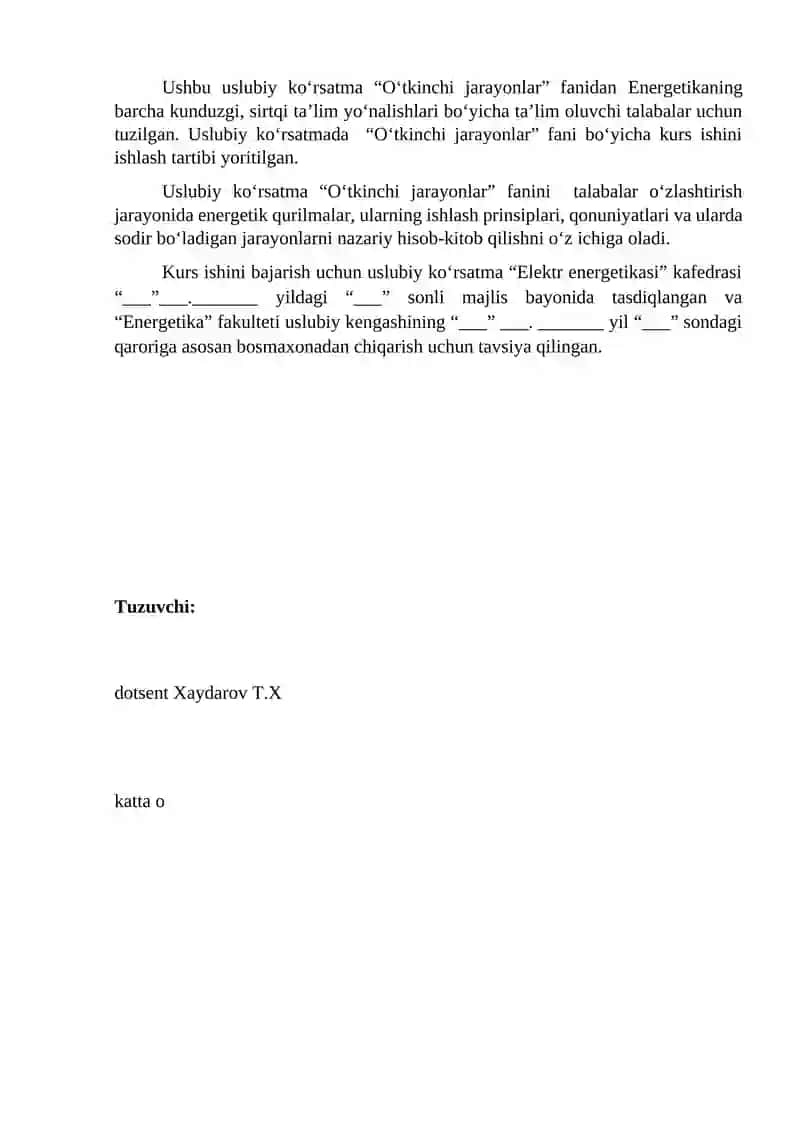 Uslubiy Ko'rsatma "O‘tkinchi jarayonlar" 2